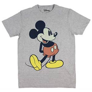 Disney Men's Giant Mickey Mouse Gray Graphic T-Shirt, Charcoal Snow Heather, Medium for $8 Disney Men's Giant Mickey Mouse Gray Graphic T-Shirt, Charcoal Snow Heather, Medium for $8