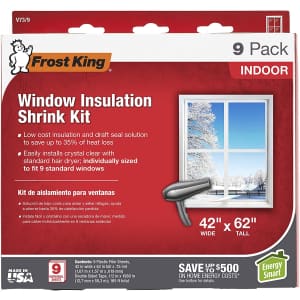 Frost King Indoor Window Insulation Shrink Kit 9-Pack: $14 Frost King Indoor Window Insulation Shrink Kit 9-Pack: $14