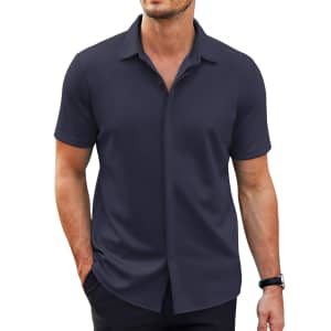 Coofandy Men's Wrinkle Free Button Down Shirt for $12