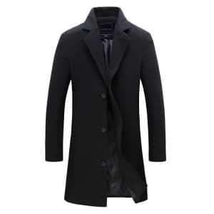 Men's Single Breasted Overcoat for $18