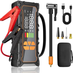 Okrinec Portable 4,000A Jump Starter with Air Compressor for $31 w/ Prime