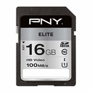 PNY Elite SDHC Card 16GB Class 10 UHS-I U1 100MB/s for $10