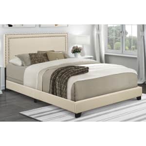 Home Meridian Upholstered Queen Bed for $70