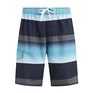 Kanu Surf Men's Standard Bellaire Swim Trunks (Regular & Extended Sizes), Waterfront Black/Aqua, for $15