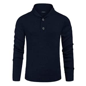 Coofandy Men's Slim Fit Shwal Collar Sweater for $15