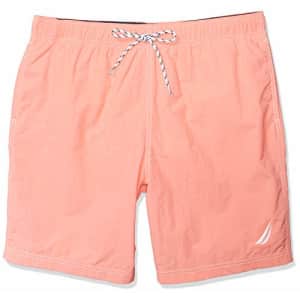 Nautica Men's Full Elastic Solid Swim Trunks, Pale Coral, Large for $18 Nautica Men's Full Elastic Solid Swim Trunks, Pale Coral, Large for $18