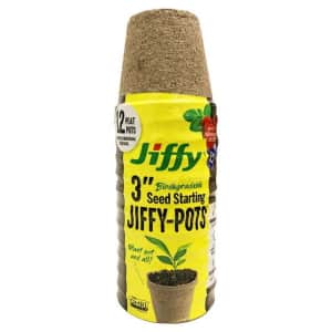 Jiffy 3" Peat Pots 12-Pack for $3