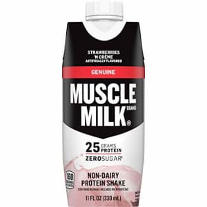 Muscle Milk Genuine Protein Shake, Strawberries 'N Crme, 25g Protein, 11 Fl Oz, 12 Pack for $45
