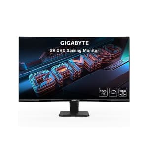 Gigabyte GS27QC 27" 165Hz 1440P Curved Gaming Monitor, 2560 x 1440 VA 1500R Display, 1ms (MPRT) for $200
