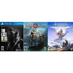Last of Us, God of War, & Horizon Zero Dawn for PS4 3-Game Download Code Bundle for $23 Last of Us, God of War, & Horizon Zero Dawn for PS4 3-Game Download Code Bundle for $23