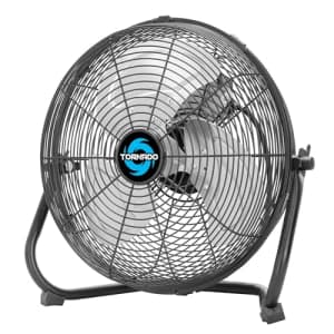 Tornado 12 Inch High Velocity Metal Floor Fan, 3-Speed Powerful Cooling for Industrial, Commercial, for $41