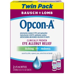 Bausch & Lomb Opcon-A Allergy Relief Eye Drops 2-Pack for $8.49 via Sub & Save Bausch & Lomb Opcon-A Allergy Relief Eye Drops 2-Pack for $8.49 via Sub & Save