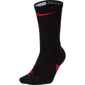 Nike Elite Basketball Crew Socks Black/University Red Size Small for $17