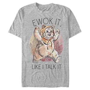 STAR WARS Big & Tall Ewok It Men's Tops Short Sleeve Tee Shirt, Athletic Heather, 4X-Large for $8
