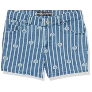 GUESS Girls' Stretch Denim Shorts, Twht Love for $19