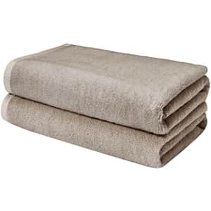 Amazon Basics Quick-Dry, Luxurious, Soft, 100% Cotton Towels, Platinum - Set of 2 Bath Sheets for $27