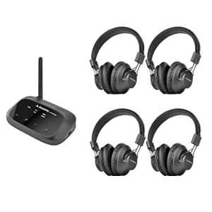 Avantree Quartet Multiple Wireless Headphones with one Transmitter, 4 Pack Up to 100PCS, HD Sound for $250