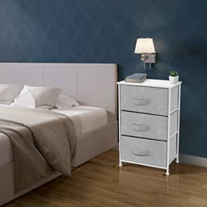 Sorbus Nightstand with 3 Drawers - Bedside Furniture & Night Stand End Table Dresser with Steel for $34