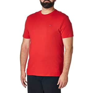 Tommy Hilfiger Men's Flag Crew Neck T-Shirt, Apple RED, X-Small for $13