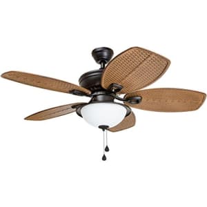 Harbor Breeze Cedar Shoals 44-in Oil Rubbed Bronze Indoor/Outdoor Ceiling Fan with Light Kit for $145