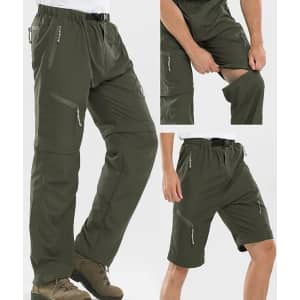 Men's Zip-Off Quick Dry Pants for $9