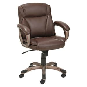 Alera ALE Veon Series Low-Back Leather Task Chair w/Coil Spring Cushion, Brown for $154
