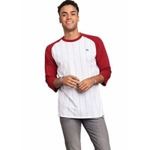 Russell Athletic Men's Raglan 3/4 Baseball T-Shirt, Cardinal, XX-Large for $16