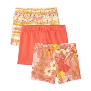 The Children's Place Baby and Toddler Girls Fashion Shorts, Floral/Rose Quartz/Desert Flower-3 for $51