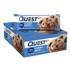 Quest Nutrition Protein Bar Low Carb Gluten Free, Blueberry Muffin 12 Count for $25