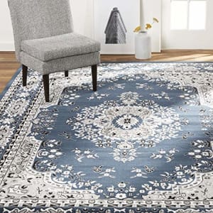Home Dynamix Premium Asiana Traditional Area Rug, Oriental Midnight Blue 3'7"x5'2" for $43
