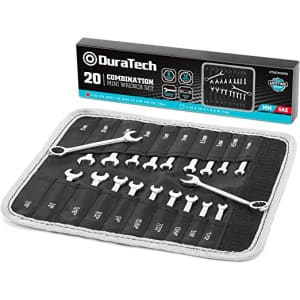 DuraTech 20-Piece Metric & SAE Midget Combination Wrench Set for $21