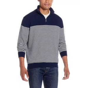 Weatherproof Vintage Men's Striped Zip Sweater for $14