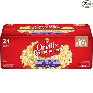 Orville Redenbacher's Movie Theater Butter Microwave Popcorn 24-Pack. Clip the on-page coupon and check out via Subscribe and Save to get the best price we could find by a buck.