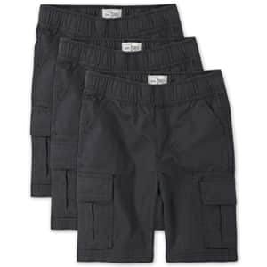 The Children's Place boys Pull on Jogger Shorts, Washed Black 3 Pack, 7 US for $14