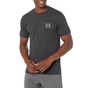 Under Armour Men's Standard Freedom Lockup Short Sleeve T-Shirt, (001) Black / / Steel, Small for $29