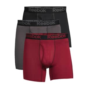 Reebok Men's Pro Series 6" Performance Boxer Brief 3-Pack for $13