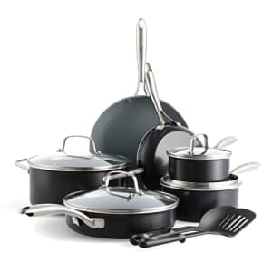 GreenPan Swift Healthy Ceramic Nonstick, 12 Piece Cookware Pots and Pans Set, Stainless Steel for $123