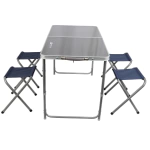 Ozark Trail Steel and Aluminum Table Set with Stools for $50 Ozark Trail Steel and Aluminum Table Set with Stools for $50