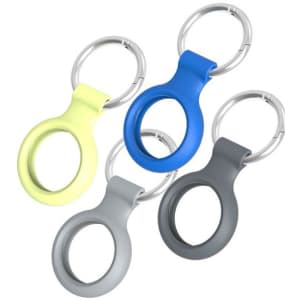Onn Apple AirTag Protective Holder w/ Carabiner-Style Ring 4-Pack for $6