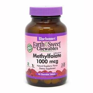 Bluebonnet Earth Sweet Cellular Active Methylfolate 1000 mcg Chewable Tablets, 90 Count for $26