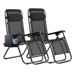 BestMassage FDW Patio Chair Outdoor Furniture Zero Gravity Chair Patio Lounge Camping Chair Set of 2 Recliner for $40