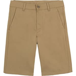 Nautica Boys' School Uniform Warp Knit Shorts, Flat Front & Zipper Closure, Wrinkle Resistant for $8