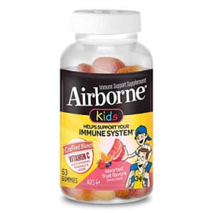 Vitamin C 500mg - Airborne Kids Assorted Fruit Flavored Gummies (63 count in a bottle), Gluten-Free for $27