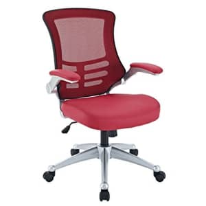 Modway Attainment Mesh Vinyl Modern Office Chair in Red for $237