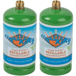 Flame King Refillable 16.4-oz. Empty Propane Cylinder Tank 2-Pack for $33