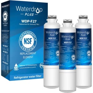 Waterdrop Plus Certified Refrigerator Water Filter Replacement for Samsung 3-Pack for $35