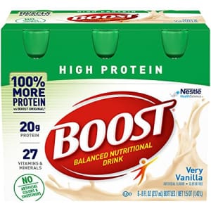 BOOST High Protein Nutritional Drink (Vanilla, 6 Count (Pack of 1)) for $21