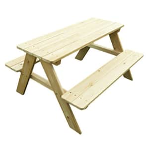 Merry Garden Kids Wooden Picnic Bench Outdoor Patio Dining Table, Natural for $58