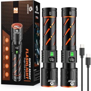 Gosdas Rechargeable LED Flashlight 2-Pack for $17