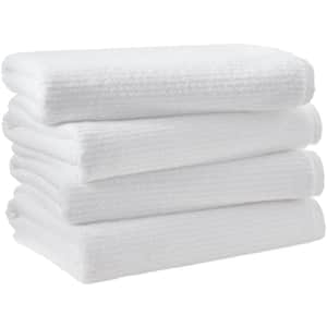 Amazon Aware 100% Organic Cotton Ribbed Bath Towels - Bath Towels, 4-Pack, White for $48